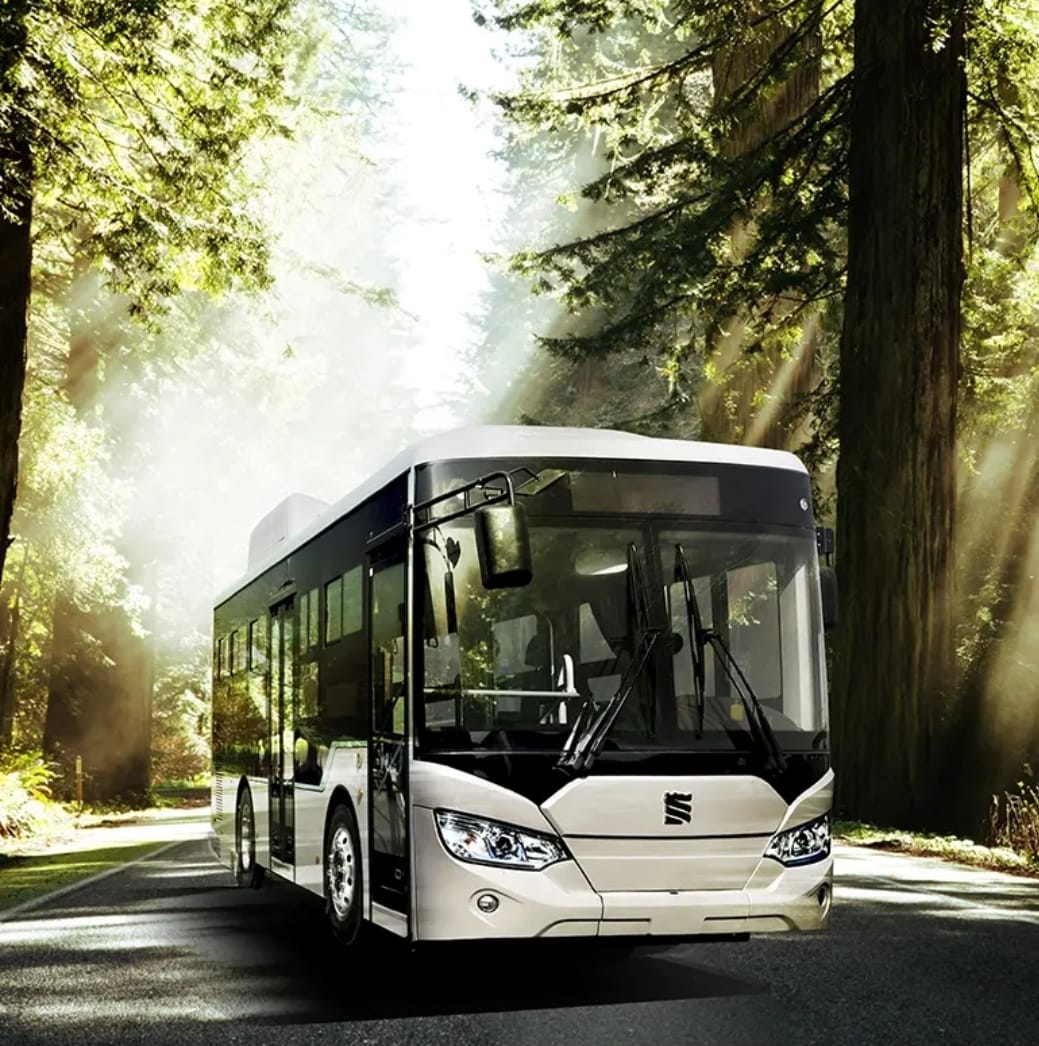 Bus de transporte masivo en entorno natural